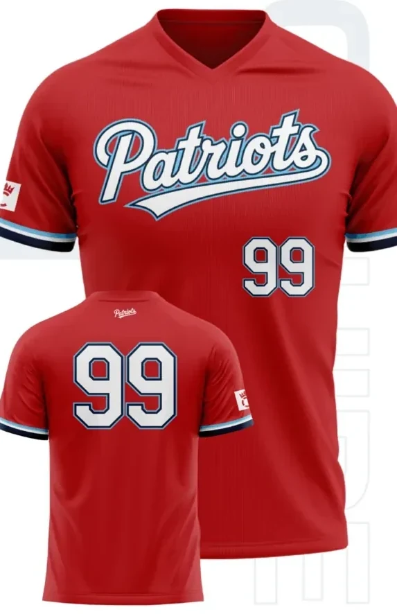 Men's V-Neck Baseball Jersey — measure the garment laid flat
