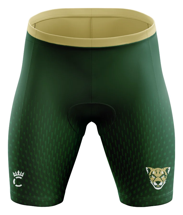 Compression short with the waist and inseam measuring points marked