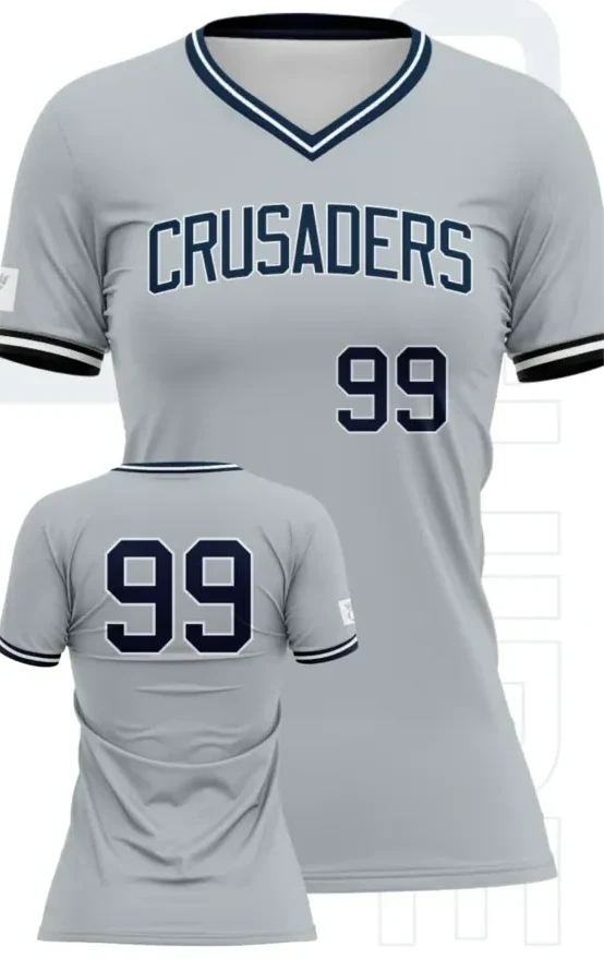 Girls V-Neck Softball Jersey — measure the garment laid flat