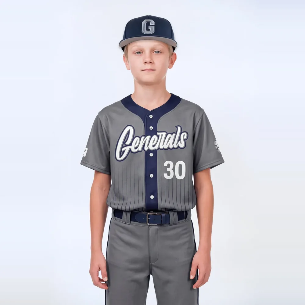 Youth Full Button Baseball Jersey
